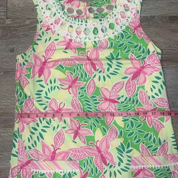 Lily Pulitzer Butterly Palm, Green & Pink Print Dress size 6 - Picture 9 of 13